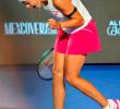 Emiliana Arango festejando en Guadalajara. FOTO @fedecoltenis