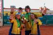 Los tenistas celebraron con sus medallas el primer lugar para Colombia en esta disciplina. FOTO CORTESÍA COC