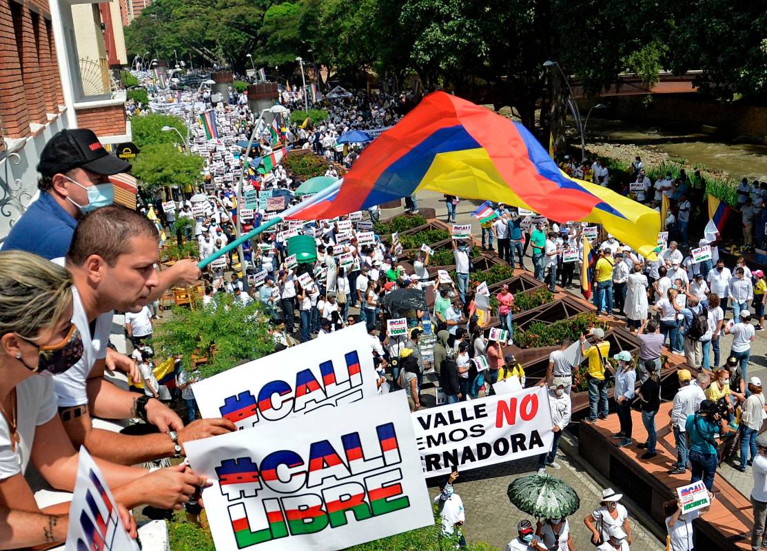 La marcha se cumplió de forma pacífica sin bloqueo de vías. Foto José Luis Guzmán, El País de Cali 