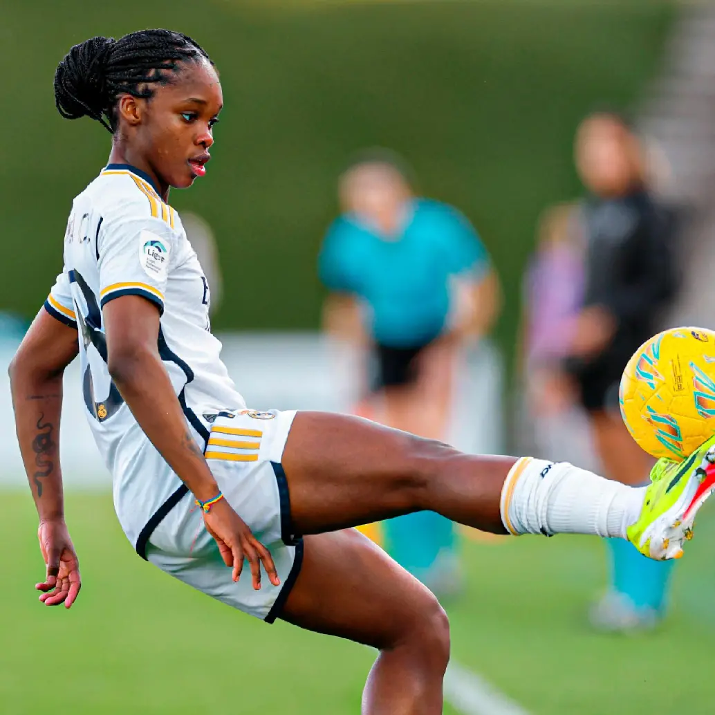 Linda Caicedo espera ser protagonista con su equipo Real Madrid en la serie contra el Arsenal de Inglaterra. FOTO X-REAL MADRID FEMENINO