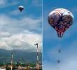 El globo apareció en el horizonte y terminó cayendo sobre el área de la pista del aeropuerto Olaya Herrera de Medellín. FOTOS: Captura de video