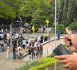 El asesinato se presentó al frente del centro comercial Santa Fe, en Medellín. FOTO: CORTESÍA.