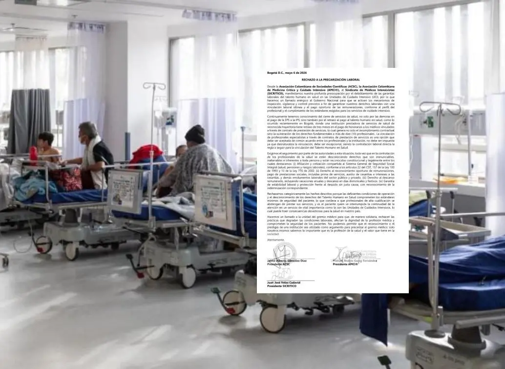 Agremiaciones médicas cuestionan la falta de condiciones laborales en Colombia. Fotos: Colprensa y redes