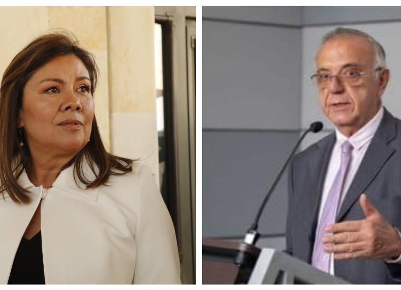 A la izquierda, la fiscal General Luz Adriana Camargo. A la derecha, el exministro y hoy embajador Iván Velásquez. FOTO: imagen tomada de redes.
