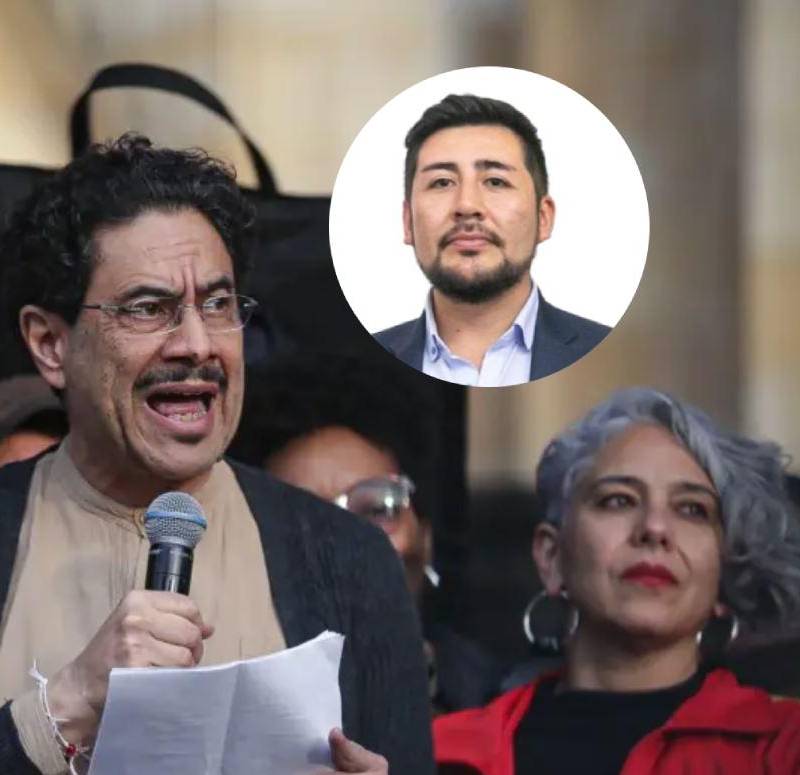 Ivan Cepeda y el viceministro Giovanny Andrés López Cabezas. Fotos: MinTics y Colprensa