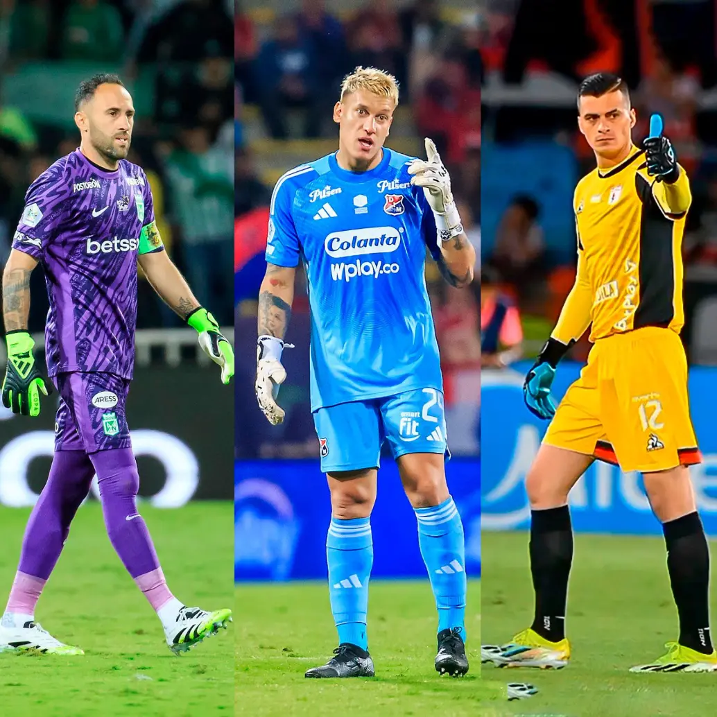 Jorge Soto (derecha) sería el mejor arquero del FPC, según estudio de SofaScore, por delante de Ospina y Aguerre. Fotos: El Colombiano. 