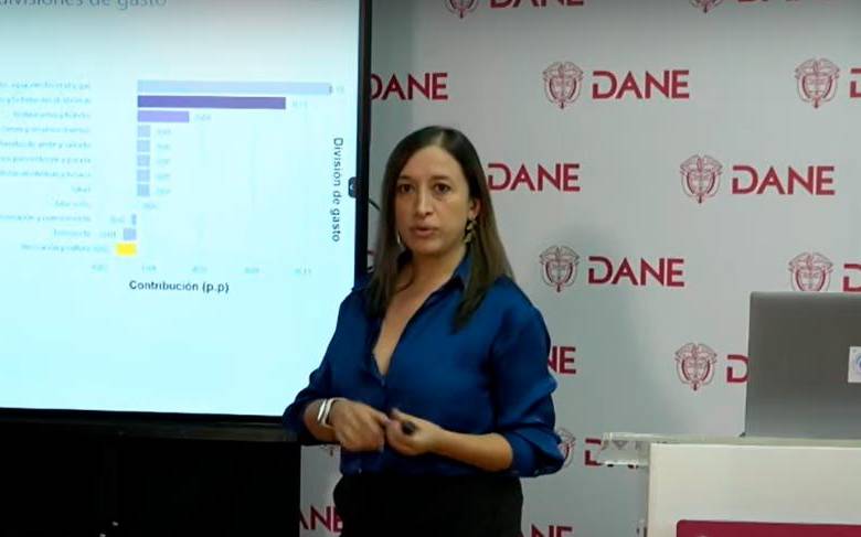 La sudirectora del Dane, Andrea Ramírez, presentó las cifras de inflación a mayo de 2025. FOTO 