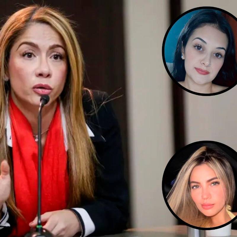 La representante a la Cámara Catherine Juvinao y las activistas y contratistas Julieta Martínez y Elizabeth Ortiz. FOTO COLPRENSA