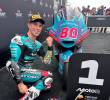 El colombiano David Alonso atraviesa el mejor momento de su temporada en Moto2. Este domingo buscará su primera victoria en la categoría. FOTO: X-TEAM ASPAR