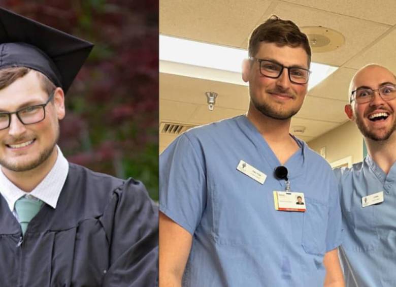 Dalton Cummins decidió estudiar enfermería y trabajar en el hospital donde lo curaron de cáncer, especialmente para acompañar a pacientes que atraviesan la misma situación. FOTO: Tomada redes sociales