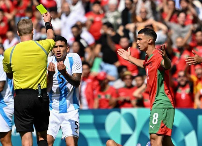 Imagen del partido entre Argentina y Marruecos en los Juegos Olímpicos. FOTO: AFP