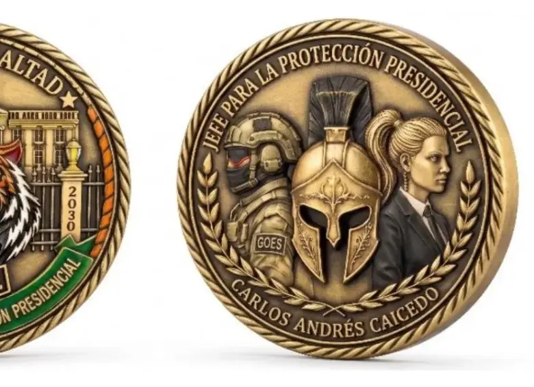 Desde el 2021 se han hecho monedas protocolarias; este sería el diseño de la de Abelardo de la Espriella. FOTO: Dapre