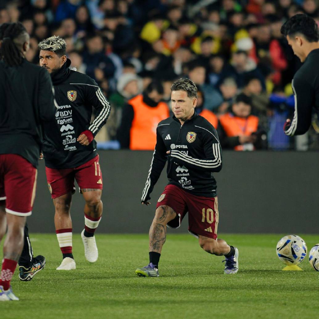 Soteldo (10), uno de los referentes de Venezuela para enfrentar esre martes a Colombia. FOTO X-LA VINOTINTO