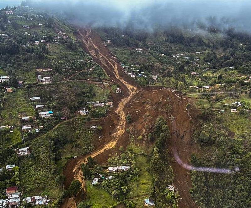 Deslizamiento de tierra en la vereda Granizal del municipio de Bello y que es en parte el motivo del estudio. Foto: Andrés Camilo Suárez Echeverry.
