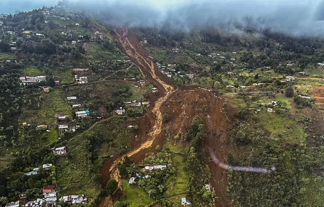 Deslizamiento de tierra en la vereda Granizal del municipio de Bello y que es en parte el motivo del estudio. Foto: Andrés Camilo Suárez Echeverry.