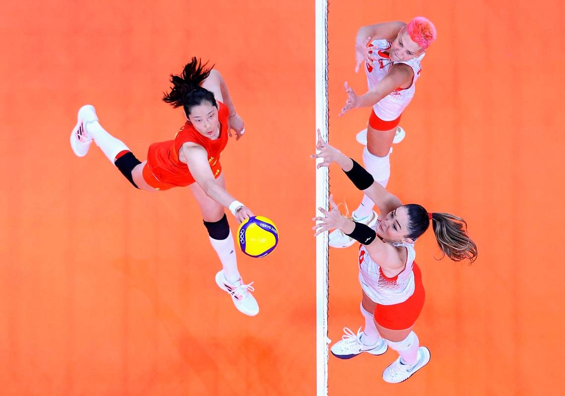 China vs Turquía durante el preliminar Femenino - Grupo B del voleibol femenino de los Juegos Olímpicos de Tokio 2020 