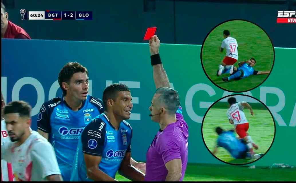 El momento de la expulsión de Diago Giménez tras las dos faltas en la misma jugada. FOTO IMÁGENES TOMADAS DE LA TRANSMISIÓN DE ESPN