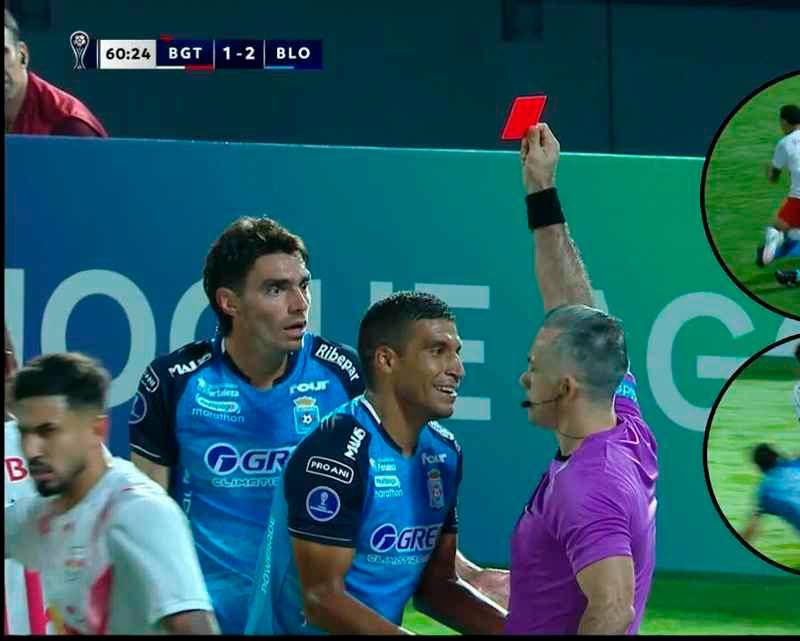 El momento de la expulsión de Diago Giménez tras las dos faltas en la misma jugada. FOTO IMÁGENES TOMADAS DE LA TRANSMISIÓN DE ESPN