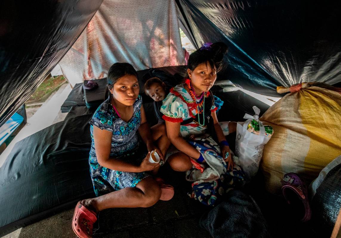 Problema de convivencia en inquilinatos de Niquitao obligó a indígenas a acampar allí. Foto: Camilo Suárez Echeverry