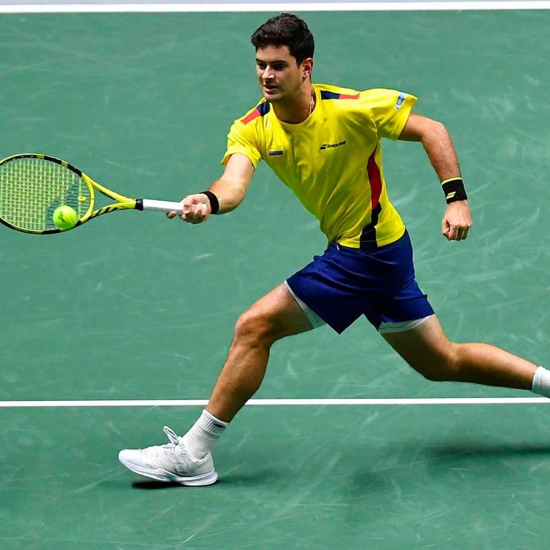 Nicolás Mejía lidera el grupo de tenistas que Colombia desplazó hasta Marruecos para la serie del Grupo Mundial I. FOTO CORTESÍA FEDECOLTENIS