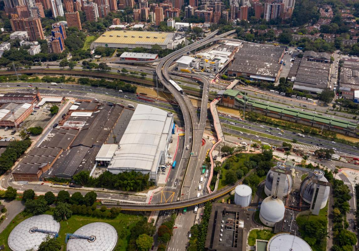 El ntercambio une los municipios de Medellín, Itagüí y Envigado Foto: Manuel Saldarriaga Quintero.
