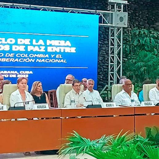 Imagen de referencia de la instalación del tercer ciclo de negociaciones con el ELN en La Habana, Cuba. FOTO: CORTESÍA 