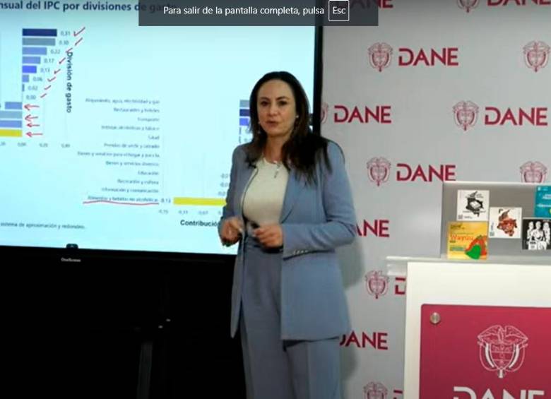 Piedad Urdinola, directora del Dane, explicó las cifras de inflación con corte a agosto. FOTO tomada de YouTube
