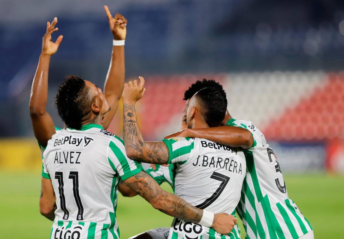 Atlético Nacional se impuso de visita y se trae buena ventaja para el partido de vuelta de la fase 2 de la Copa Libertadores. Foto: EFE