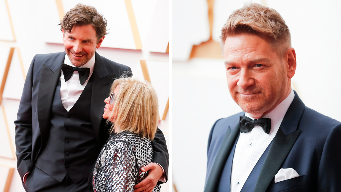 Bradley Cooper fue con su madre a la gala. A la derecha, el director Kenneth Branagh. FOTOS Efe
