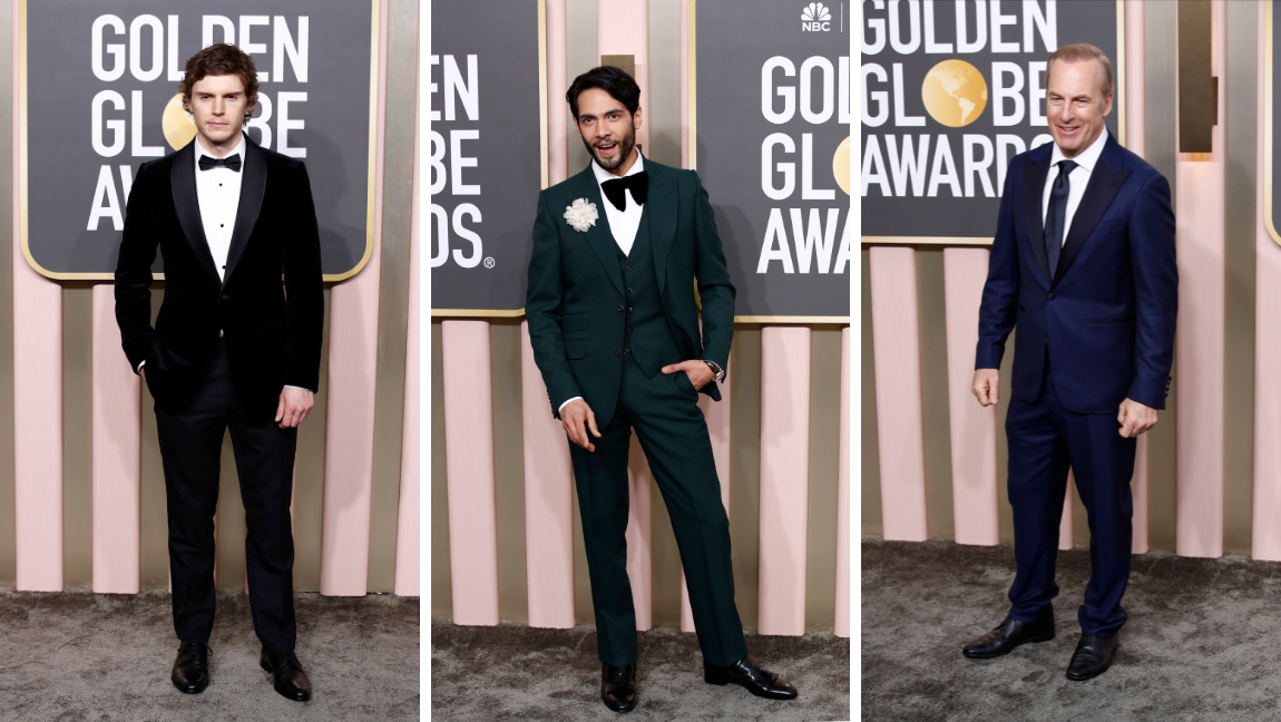 Moda masculina con Evan Peters, Diego Calva y Bob Oderkirk. FOTOS EFE