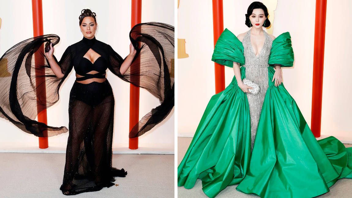 La modelo Ashley Graham y la actriz china Fan Bingbing de My Fair Princess. FOTOS Efe