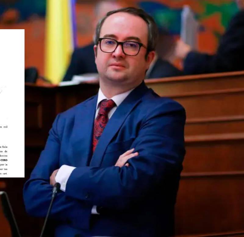 Ciro Ramírez, senador del Centro Democrático, fue condenado en primera instancia por la Corte Suprema. FOTO: Colprensa