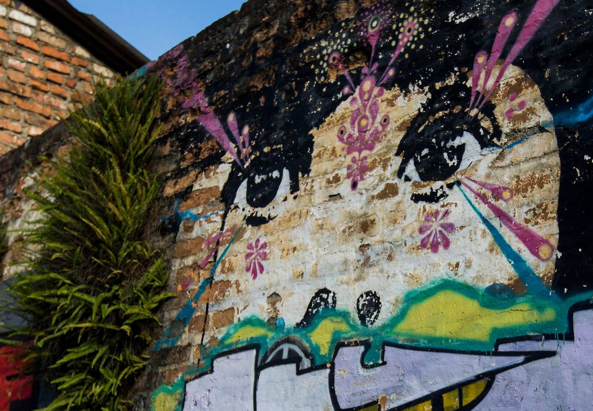 Las pinturas muestran las habilidades que tienen algunos artista de transformar el paisaje urbano con una serie de divertidos personajes.Fotos Julio César Herrera