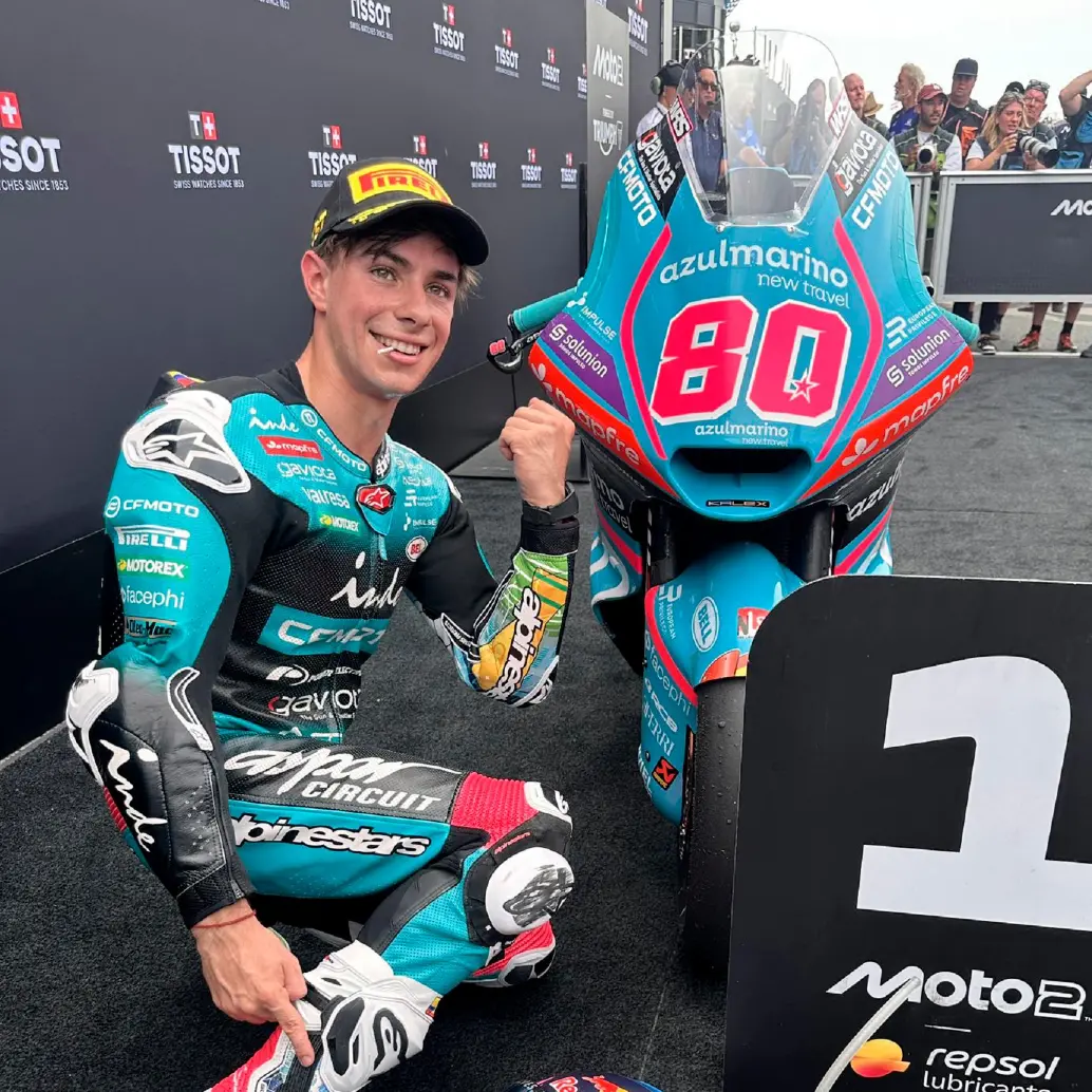 El colombiano David Alonso atraviesa el mejor momento de su temporada en Moto2. Este domingo buscará su primera victoria en la categoría. FOTO: X-TEAM ASPAR