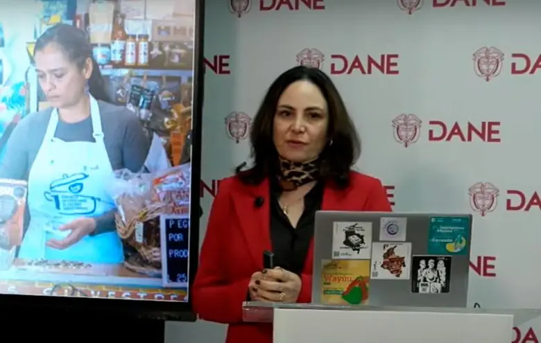 La directora del Dane, Piedad Urdinola, explica la dinámica del IPC en Colombia. FOTO tomada de X
