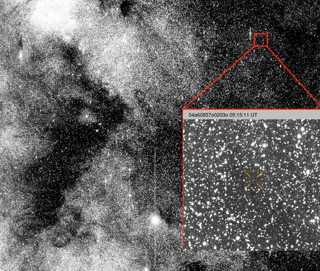 Esta imagen muestra la observación del cometa 3I/ATLAS cuando fue descubierto el 1 de julio de 2025. FOTO cortesía Atlas, Universidad de Hawái y Nasa
