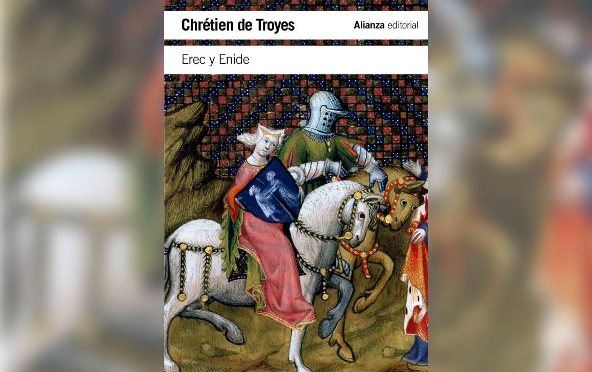 Portada del libro Erec y Enide de Chrétien de Troyes.