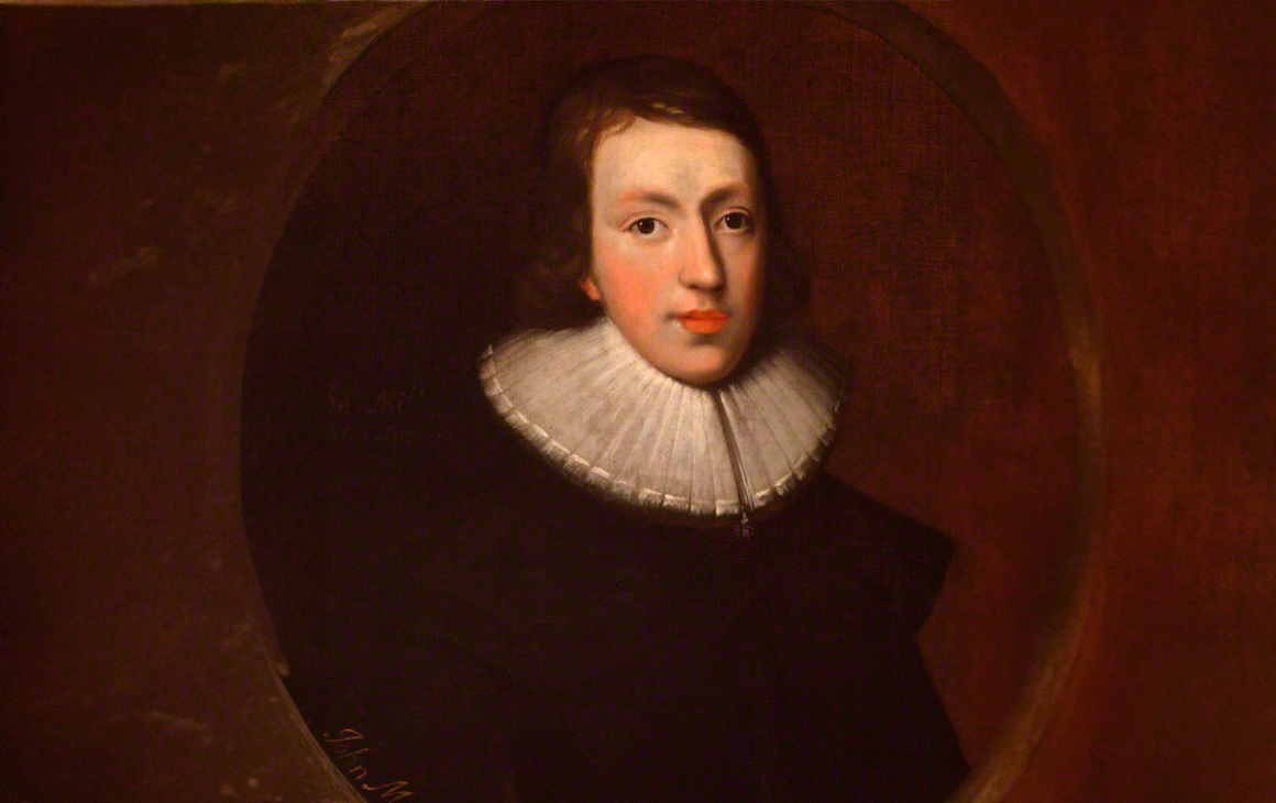 John Milton. Retrato de autor desconocido, hecho n 1629. Pertenece a la National Portrait Gallery, de Londres.