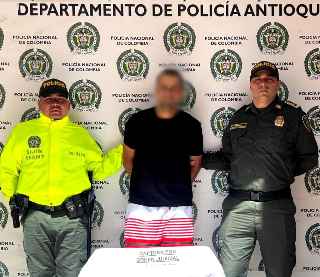 Hombre de 31 años que le disparó a su pareja en Antioquia. FOTO: CORTESÍA POLICÍA