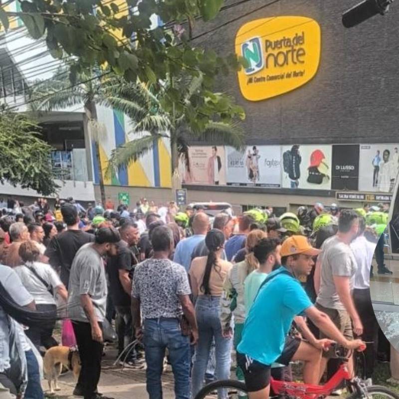 Primeras imágenes de lo que fue un intento de hurto en inmediaciones del centro comercial Puerta del Norte en Bello. FOTOS Denuncias Antioquia. 