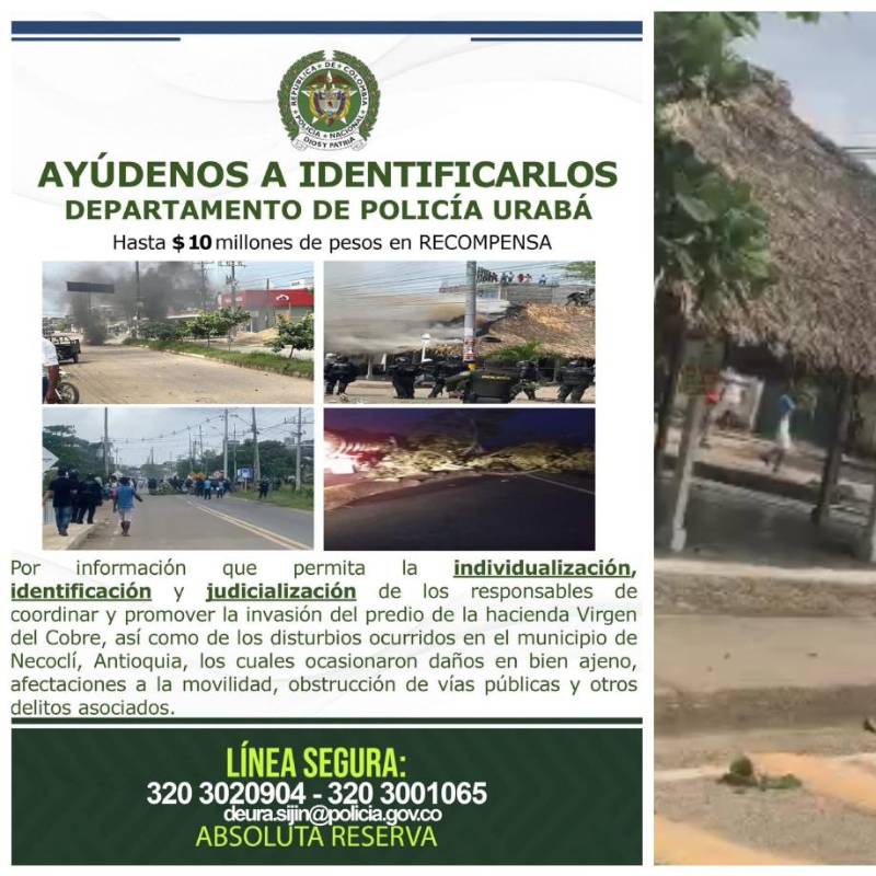Los disturbios de Necoclí en la última semana, provocaron que el municipio convocara a un consejo extraordinario de seguridad para tomar medidas. FOTO Cortesía Policía Urabá. 