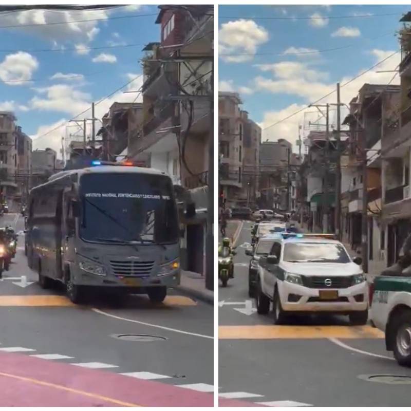 Las imágenes corresponden a una caravana del Inpec en el municipio de Itagüí, sur del Valle de Aburrá, que da idea de un posible traslado de varios cabecillas. FOTOS Cortesía 