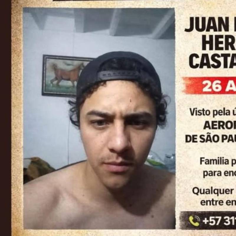 Según publicaciones en redes sociales, Juan Felipe fue visto por última vez en el aeropuerto de Sao Paulo, en Brasil. FOTO Cortesía.