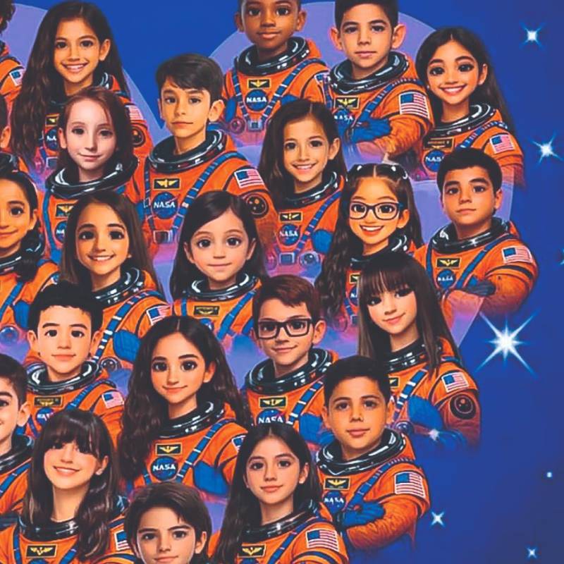 Esta es la imagen promocional de los 26 niños que irán a La Nasa. FOTO Cortesía.