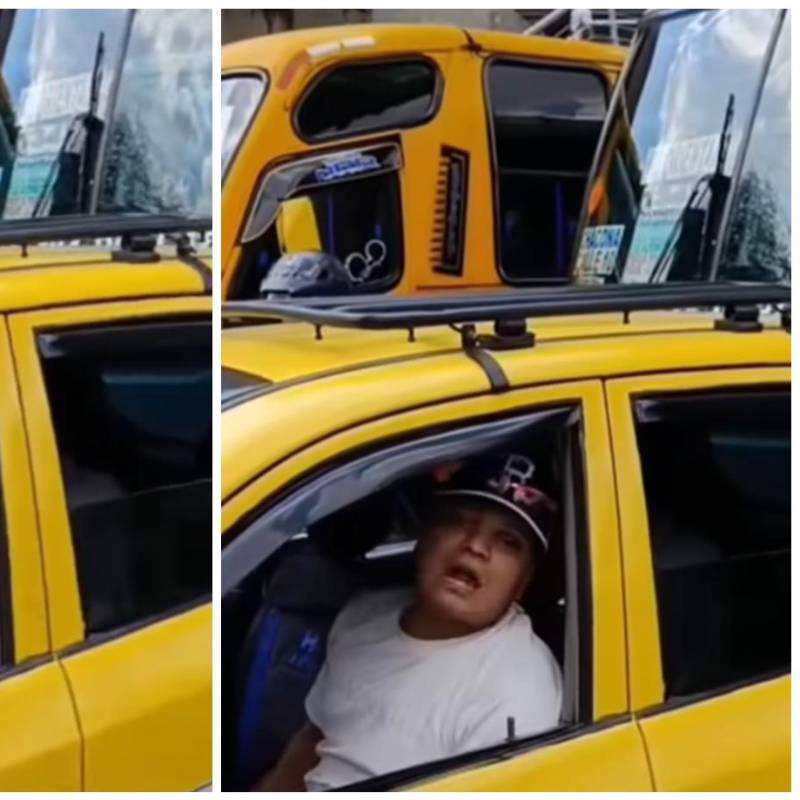 El taxista involucrado en el hecho de intolerancia a la altura del centro comercial San Diego, en Medellín. FOTOS Denuncias Antioquia.