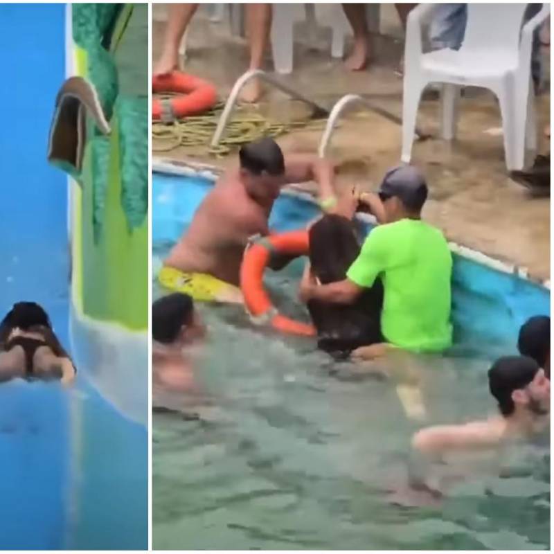 El episodio volvió a poner sobre la mesa la importancia de las condiciones de seguridad en atracciones acuáticas y de que los usuarios sigan las instrucciones entregadas por los encargados antes de utilizarlas. Capturas de video en redes sociales. 