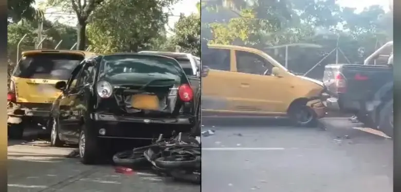 En video: Choque múltiple causó tremendo taco en la Regional