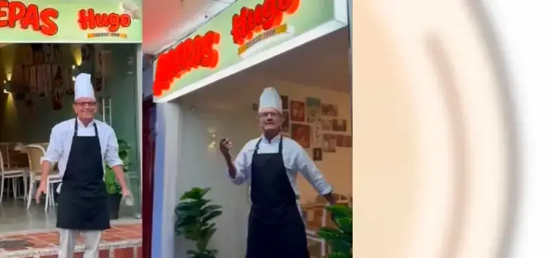 ‘Arepas Hugo’: a punta de baile y carisma don Hugo la lucha en su negocio