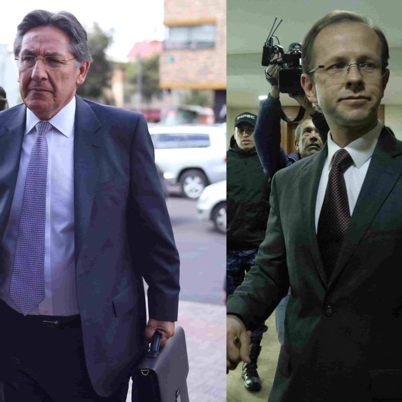 Néstor Humberto Martínez y el exministro, Andrés Felipe Arias, testigos en el juicio a Álvaro Uribe. FOTO: Colprensa