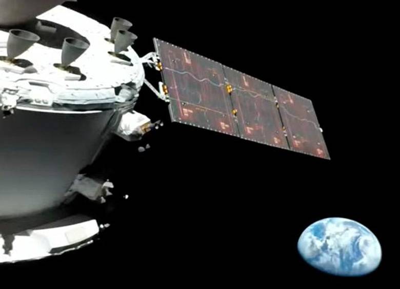 Esta fue la primera imagen que Artemis transmitió desde el espacio sobre la Tierra. FOTO: TOMADA DE TWITTER @NASA_es